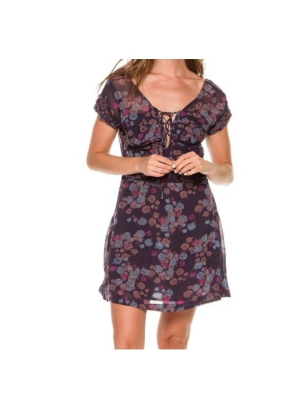 Free People Black Lace Up Yours Truly Dress